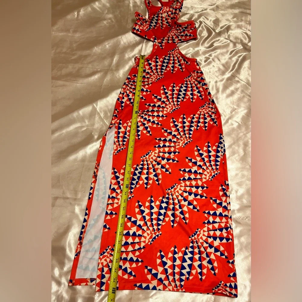 Adidas Red Geometric Maxi Dress - Picture 3 of 8